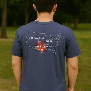 BURLEBO NEW - TEXAS STAR TEE - BLUE SHORT SLEEVE - HEATHER NAVY